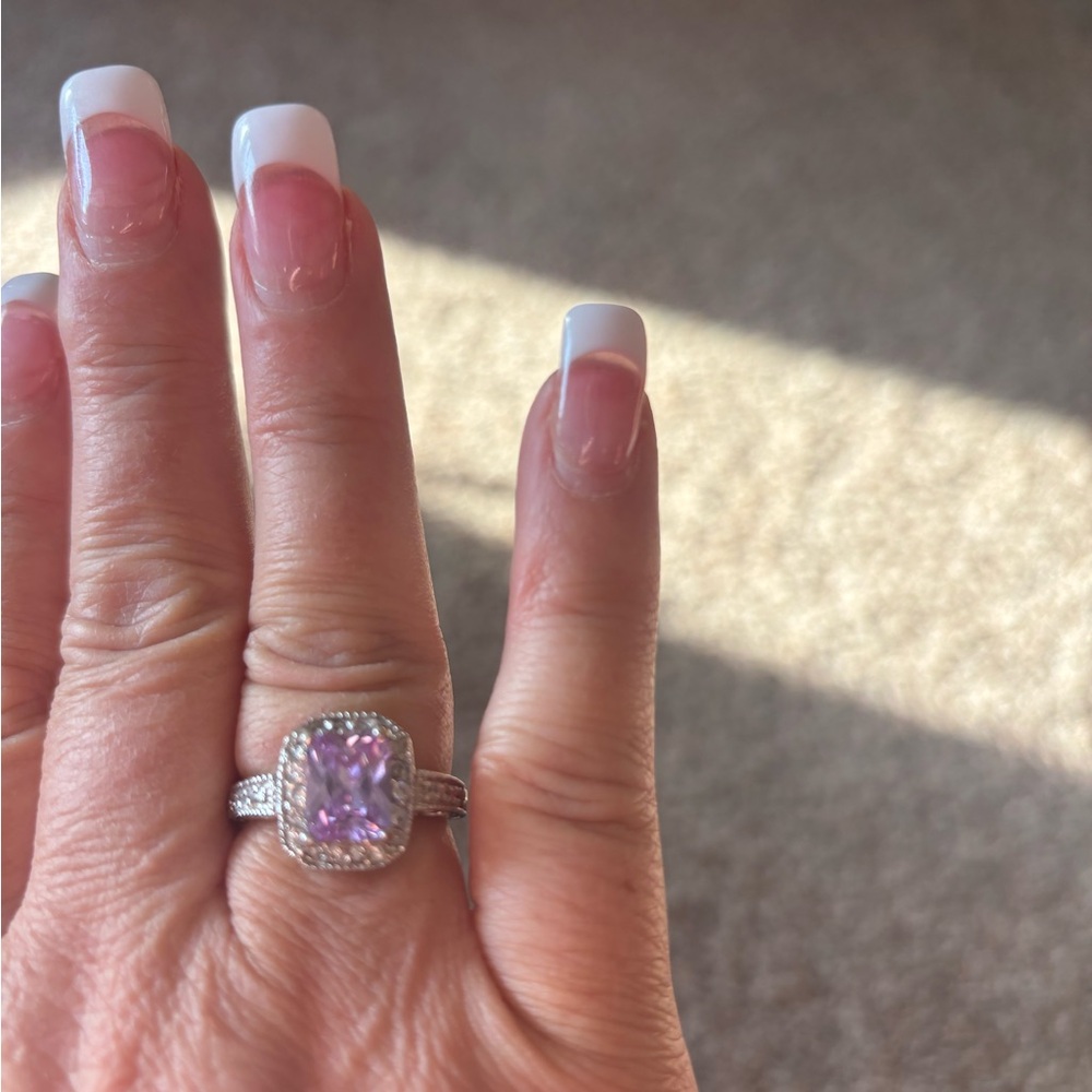 Lia Sophia Pink Gemstone Silver Ring